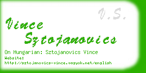 vince sztojanovics business card